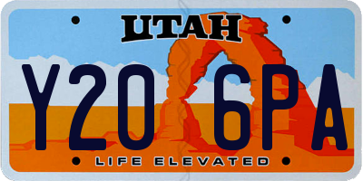 UT license plate Y206PA
