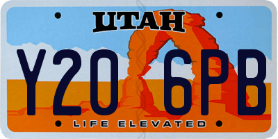 UT license plate Y206PB