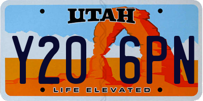 UT license plate Y206PN