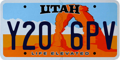 UT license plate Y206PV