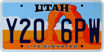 UT license plate Y206PW