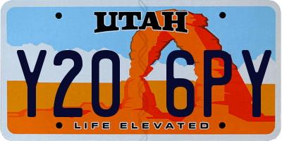 UT license plate Y206PY