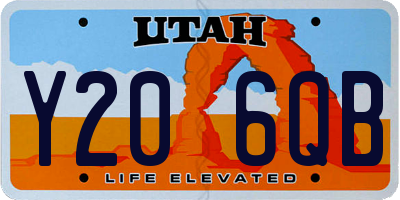UT license plate Y206QB