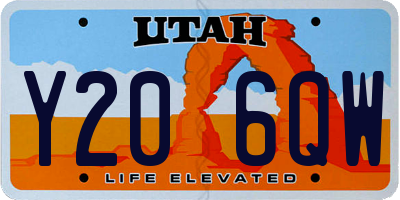 UT license plate Y206QW