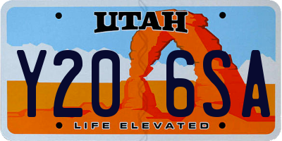 UT license plate Y206SA