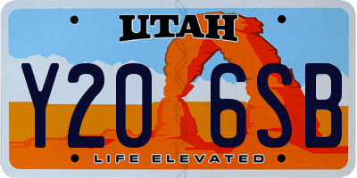UT license plate Y206SB