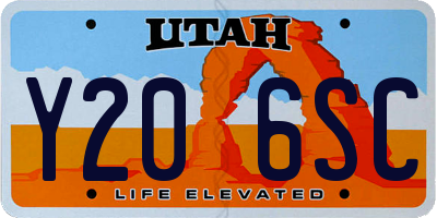 UT license plate Y206SC
