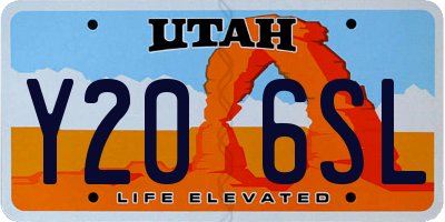 UT license plate Y206SL
