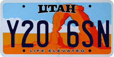 UT license plate Y206SN