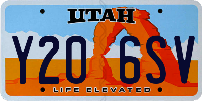 UT license plate Y206SV