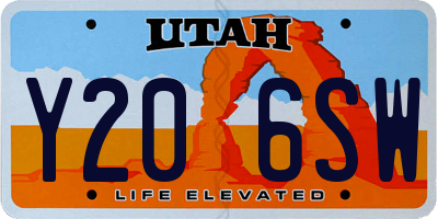 UT license plate Y206SW