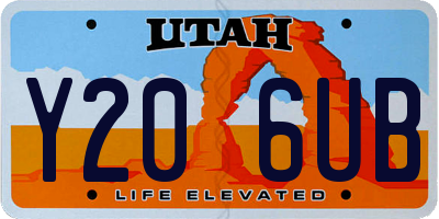 UT license plate Y206UB