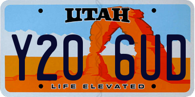 UT license plate Y206UD