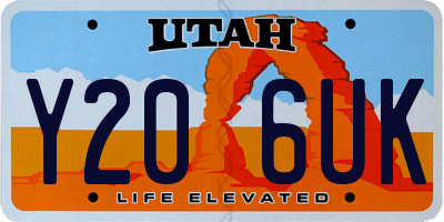 UT license plate Y206UK