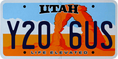 UT license plate Y206US