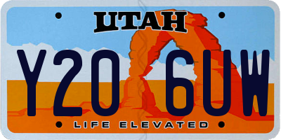UT license plate Y206UW