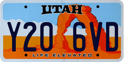 UT license plate Y206VD
