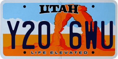 UT license plate Y206WU