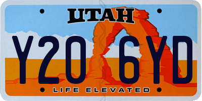 UT license plate Y206YD