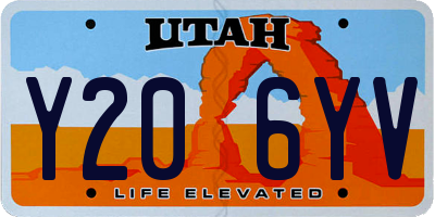 UT license plate Y206YV