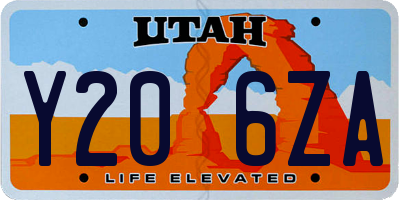 UT license plate Y206ZA