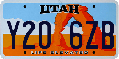 UT license plate Y206ZB