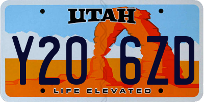 UT license plate Y206ZD