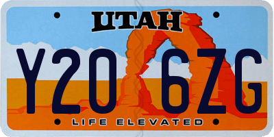 UT license plate Y206ZG