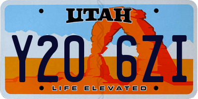 UT license plate Y206ZI