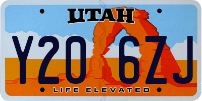 UT license plate Y206ZJ