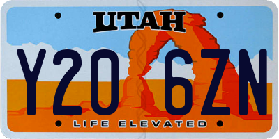 UT license plate Y206ZN