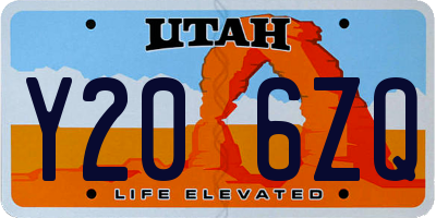 UT license plate Y206ZQ