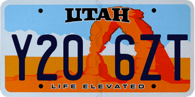 UT license plate Y206ZT