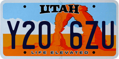 UT license plate Y206ZU