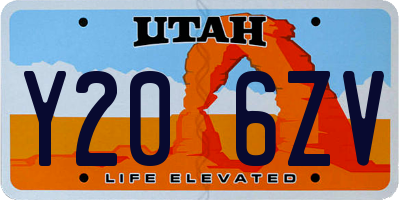 UT license plate Y206ZV