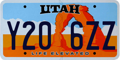 UT license plate Y206ZZ