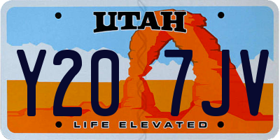 UT license plate Y207JV