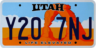 UT license plate Y207NJ