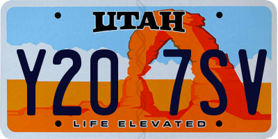 UT license plate Y207SV