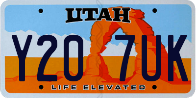 UT license plate Y207UK