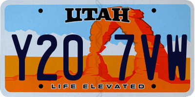 UT license plate Y207VW