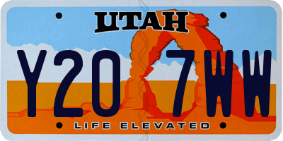 UT license plate Y207WW