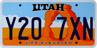 UT license plate Y207XN