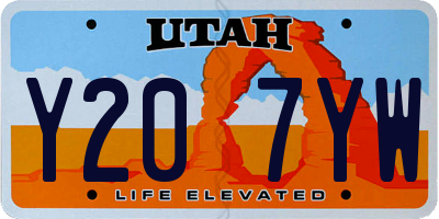 UT license plate Y207YW