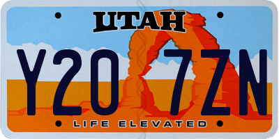 UT license plate Y207ZN