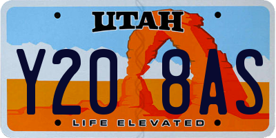 UT license plate Y208AS