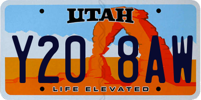 UT license plate Y208AW