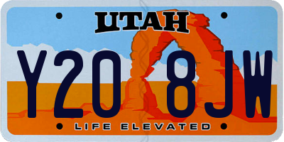 UT license plate Y208JW