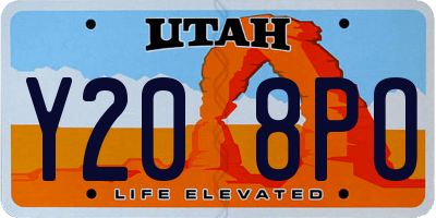 UT license plate Y208PO