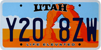 UT license plate Y208ZW